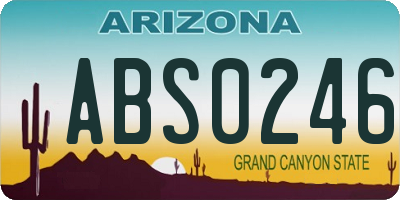 AZ license plate ABS0246