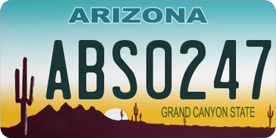 AZ license plate ABS0247