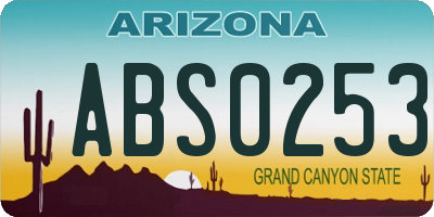 AZ license plate ABS0253