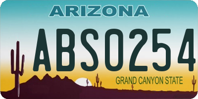AZ license plate ABS0254