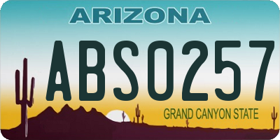 AZ license plate ABS0257