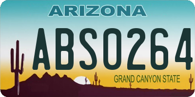 AZ license plate ABS0264