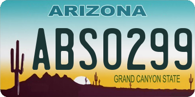 AZ license plate ABS0299
