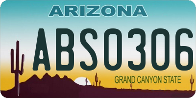 AZ license plate ABS0306
