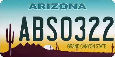 AZ license plate ABS0322