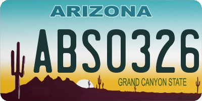AZ license plate ABS0326