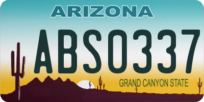 AZ license plate ABS0337