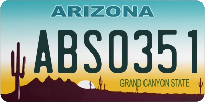 AZ license plate ABS0351