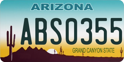 AZ license plate ABS0355