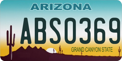 AZ license plate ABS0369