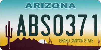 AZ license plate ABS0371