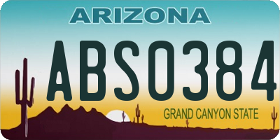 AZ license plate ABS0384