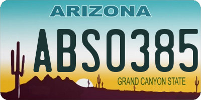AZ license plate ABS0385
