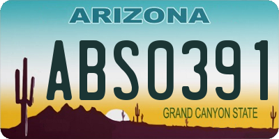 AZ license plate ABS0391