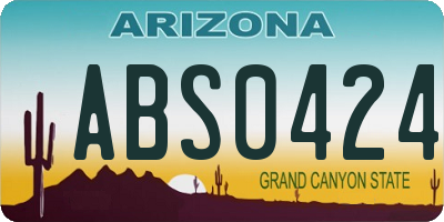 AZ license plate ABS0424