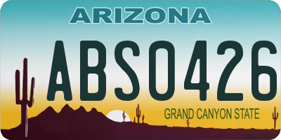 AZ license plate ABS0426