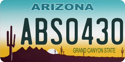 AZ license plate ABS0430