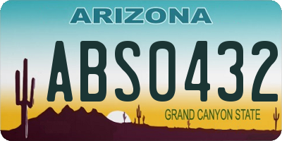 AZ license plate ABS0432