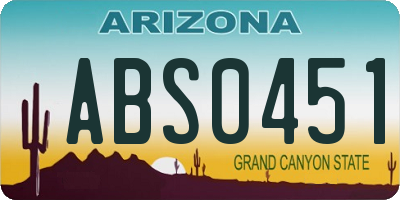 AZ license plate ABS0451