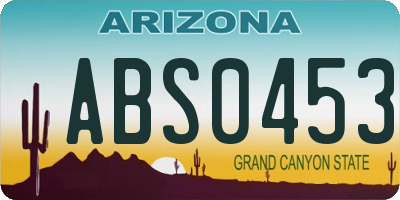 AZ license plate ABS0453