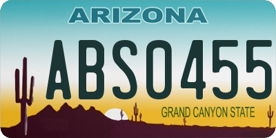 AZ license plate ABS0455