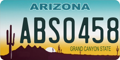 AZ license plate ABS0458