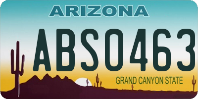 AZ license plate ABS0463
