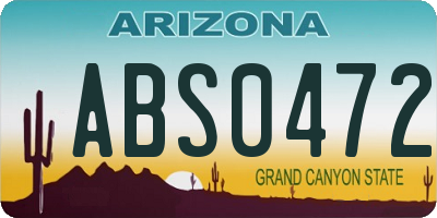 AZ license plate ABS0472