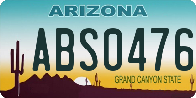 AZ license plate ABS0476