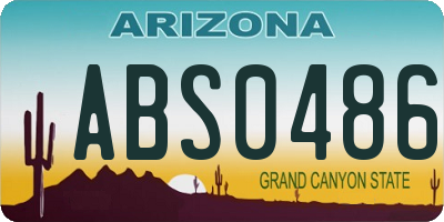 AZ license plate ABS0486