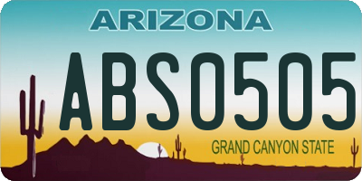 AZ license plate ABS0505