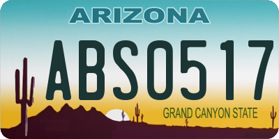AZ license plate ABS0517