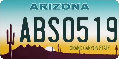 AZ license plate ABS0519
