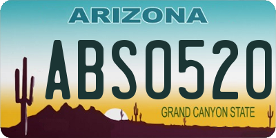 AZ license plate ABS0520
