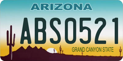 AZ license plate ABS0521