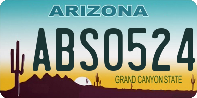 AZ license plate ABS0524