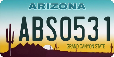 AZ license plate ABS0531