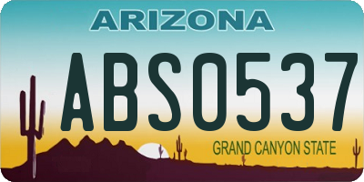 AZ license plate ABS0537