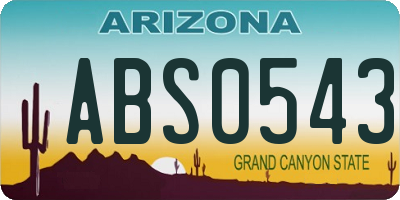 AZ license plate ABS0543