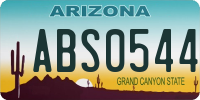 AZ license plate ABS0544