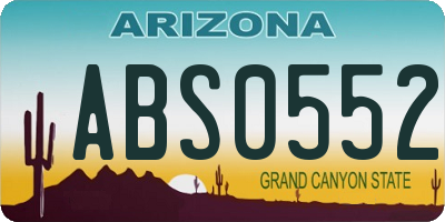 AZ license plate ABS0552