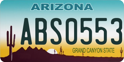 AZ license plate ABS0553