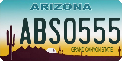 AZ license plate ABS0555