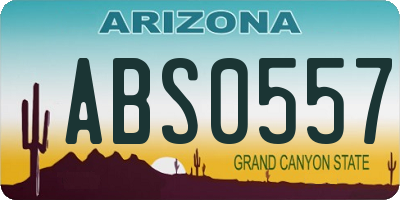 AZ license plate ABS0557