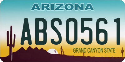 AZ license plate ABS0561