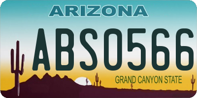 AZ license plate ABS0566