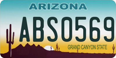 AZ license plate ABS0569