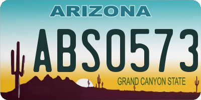 AZ license plate ABS0573