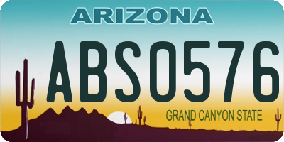 AZ license plate ABS0576