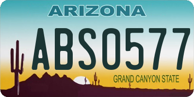 AZ license plate ABS0577